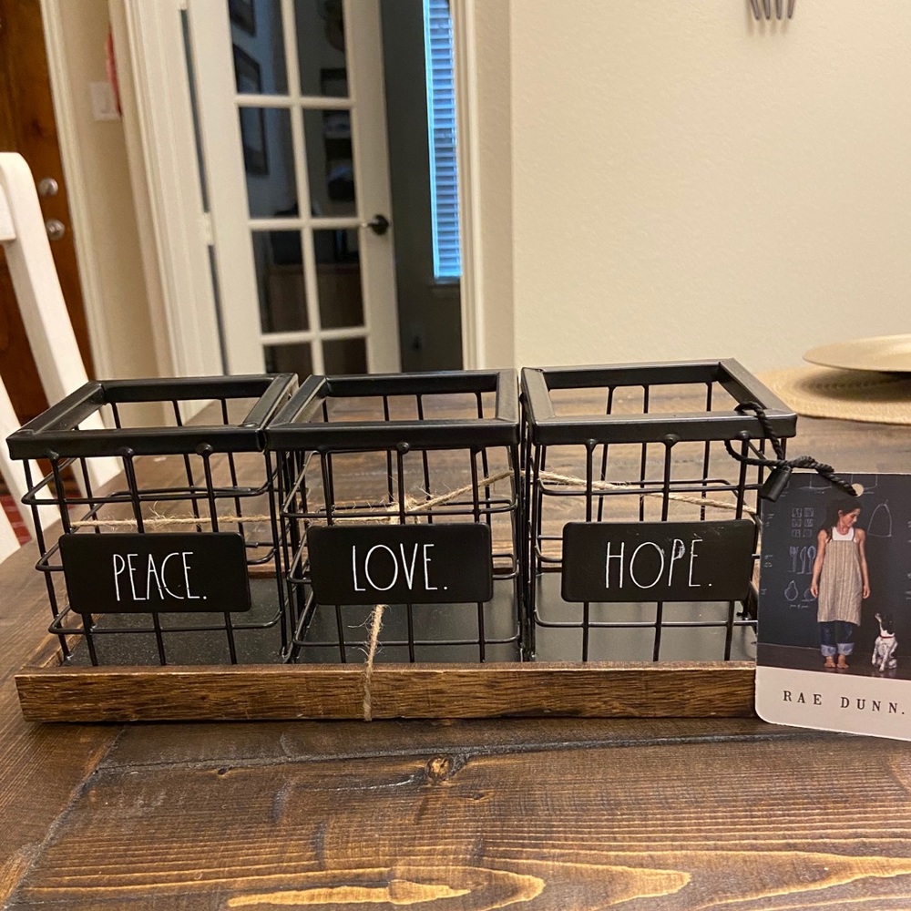 Rae Dunn wire basket supply organizer